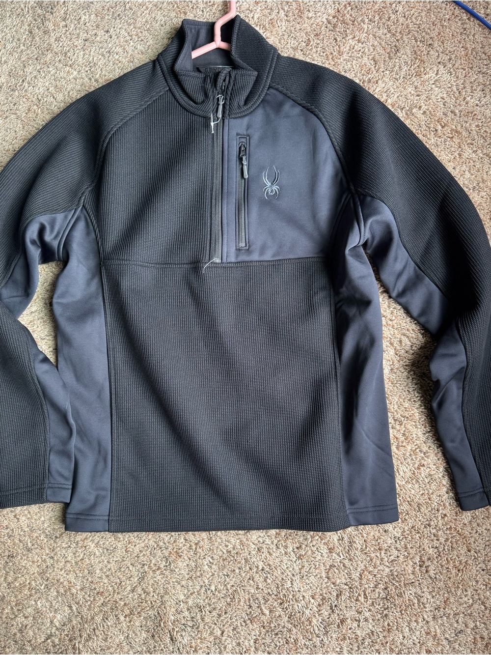 Spyder Men's Black Half-Zip Lightweight Performance Pullover